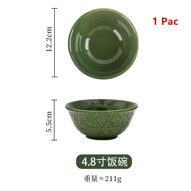 Nouveau Assiette à légumes assiette à poisson en céramique ensemble de vaisselle rétro combinaison