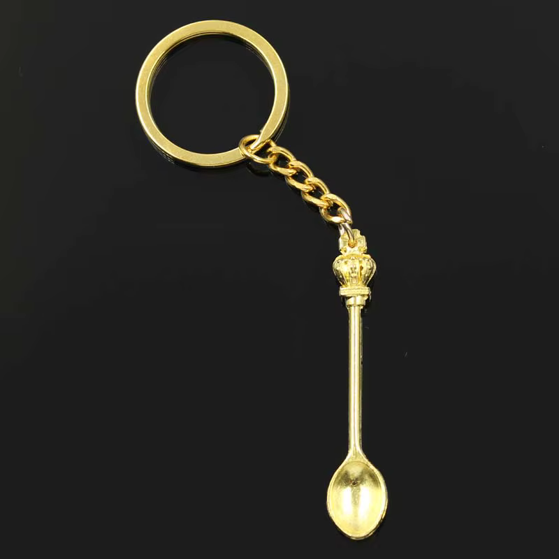 Mini Cuillère avec Porte-Clés pour Dessert, Petite Cuillère de Cuisine Vintage, Cadeau Pendentif DIY