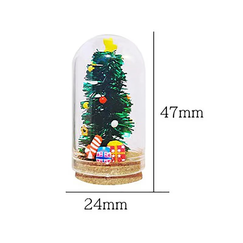 Maison de poupée Miniature en verre 1:12, modèle d'arbre de noël, jouet, ornement de maison de poupé