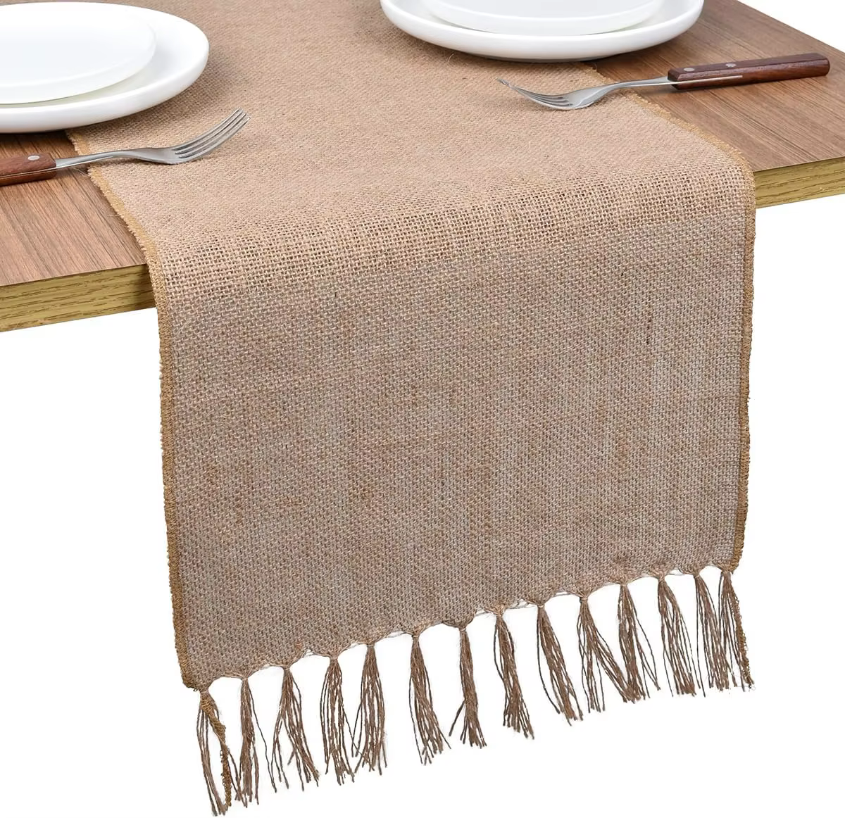 Chemin de Table en toile de Jute naturelle, tissu de Jute de ferme, ceintures de chaise, napperon de