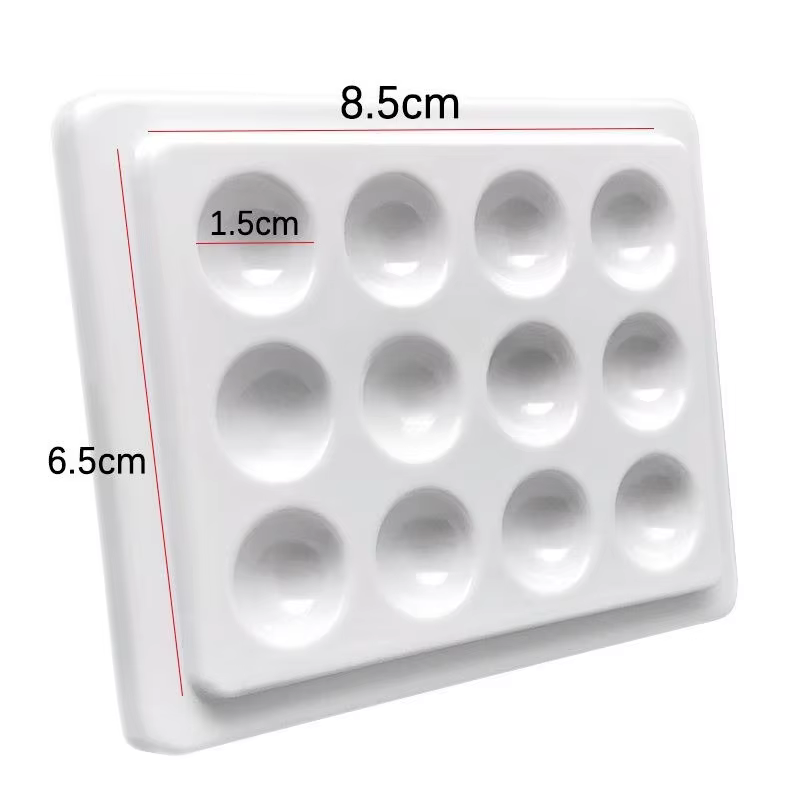 1 pièce avec couvercle, équipement de laboratoire, plaque de mélange et d'hydratation en porcelaine,