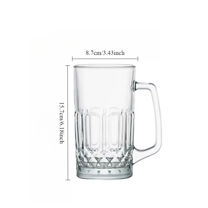 Verre à bière créatif de luxe avec poignée, 600 ml/1000 ml, pour fêtes, tasse à boisson transparente