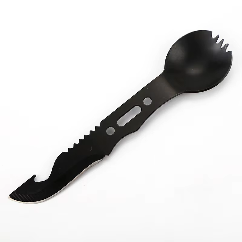 Vaisselle de Camping en plein air couteau en acier inoxydable fourchette cuillère Portable multi-fon
