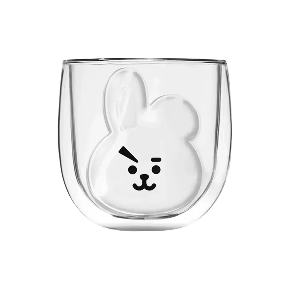 Tasses à café en verre borosilicaté à double paroi de dessin animé, parfait pour le cappuccino, le t