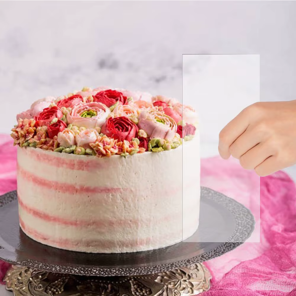 Ensemble de grattoirs à gâteaux en acrylique, 2 pièces, décoration de Contour, peigne à gâteau à ray