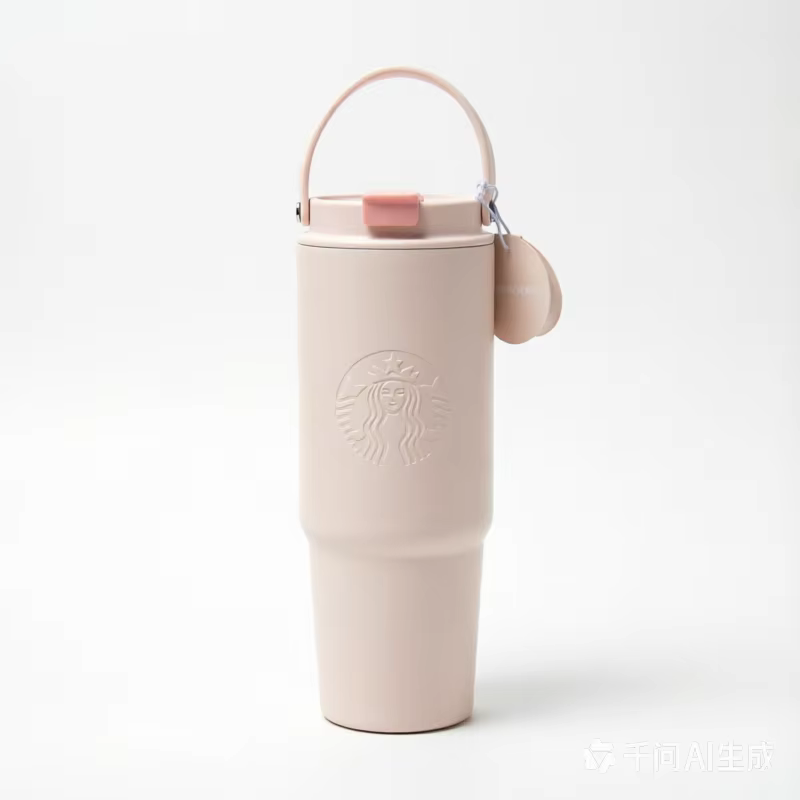 Gobelet isotherme Starbucks rose de 900 ml, grande capacité, avec couvercle à clapet Siren embossé,