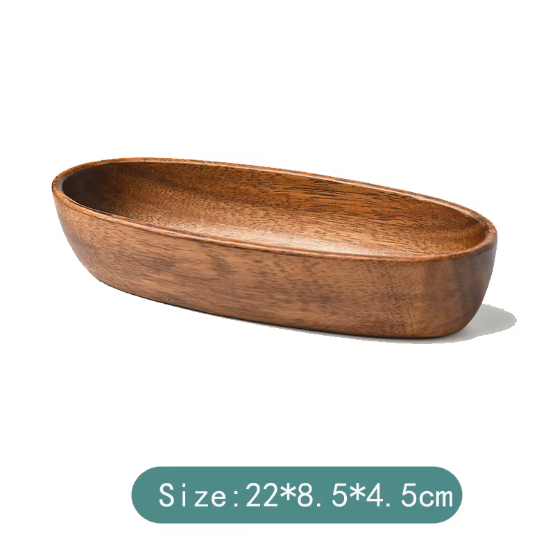 Plateau à compartiments en bois rond HeMu pour noix, fruits, biscuits et apéritifs, plat à nourritur