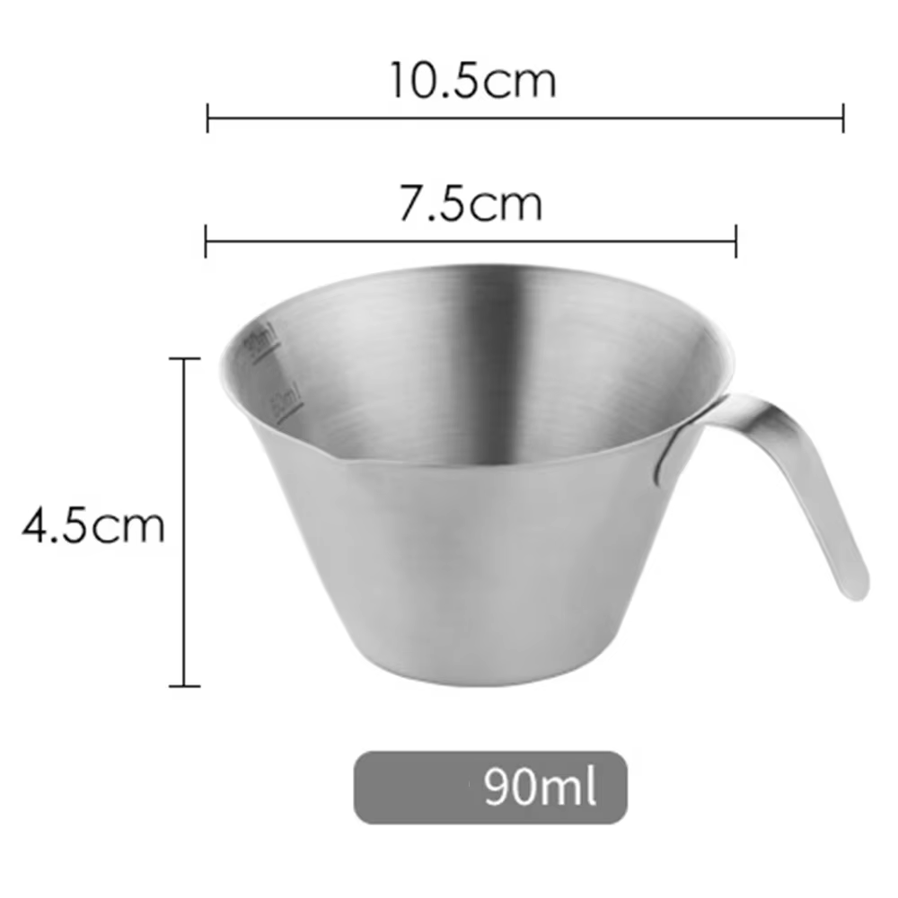 Tasse à mesurer le café en acier inoxydable 250, tasse flacon d'espresso, petite contemporains, uste