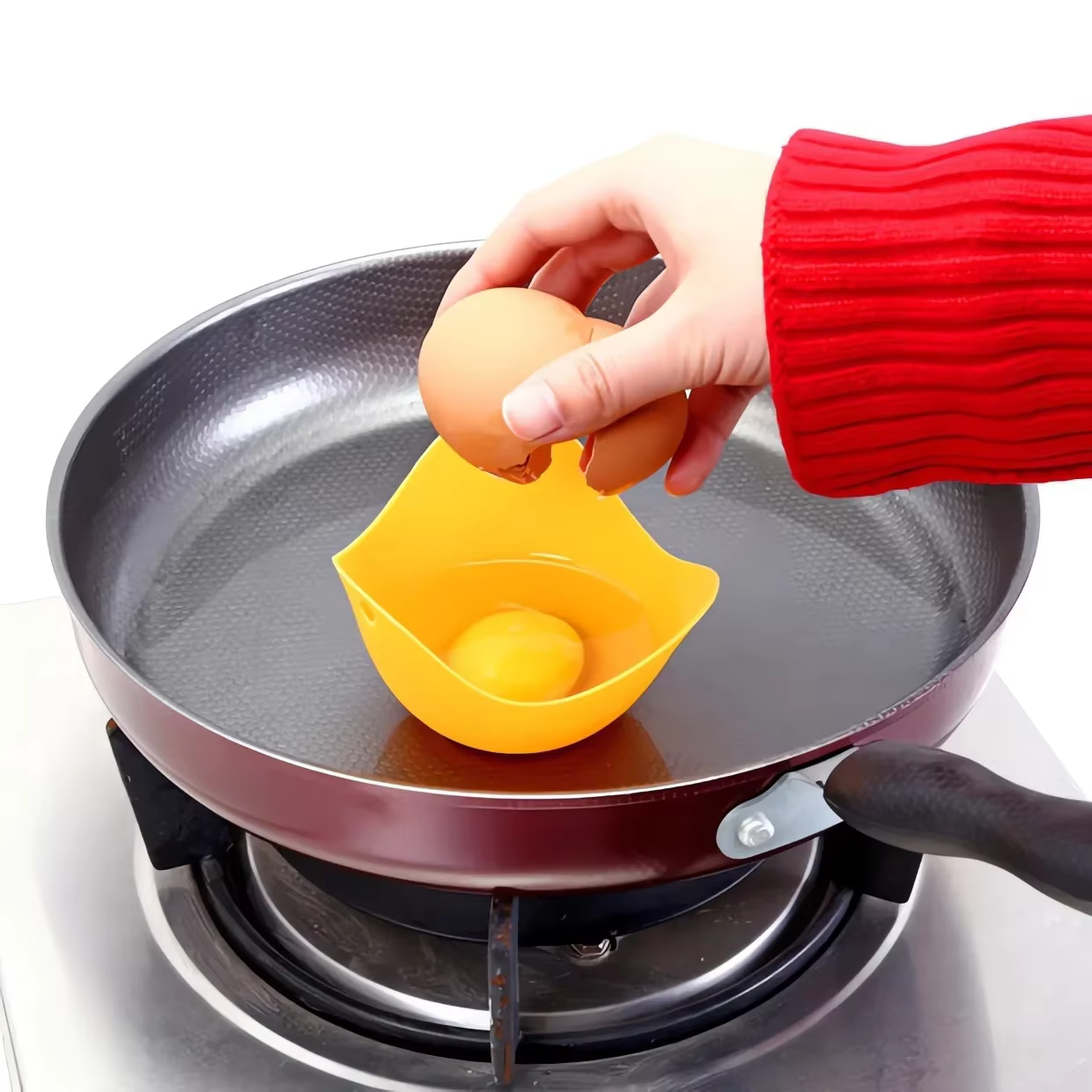 4 pièces ensemble Flexibe Silicone poacher à œufs cuisinier poach dosettes outil de cuisine cuisson