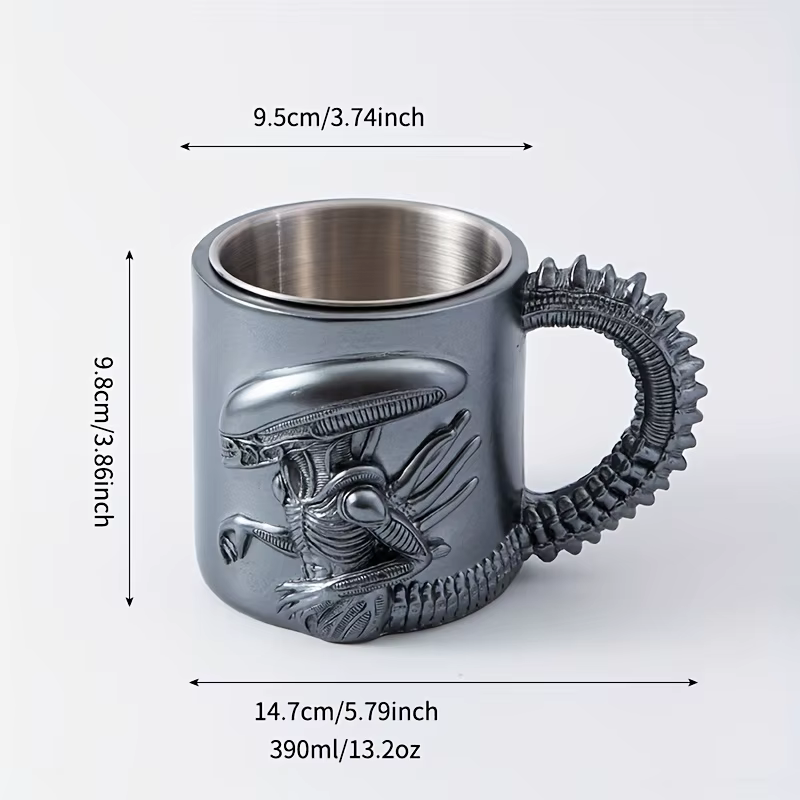 1PC nouvelle tasse au xénomorphe 3D plat transfert de chaleur Alien tasse à café pour la maison et l