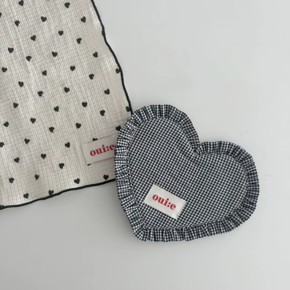 Nouveaux sets de table en forme de cœur, plissés, en dentelle, à carreaux, pour la table à manger, s