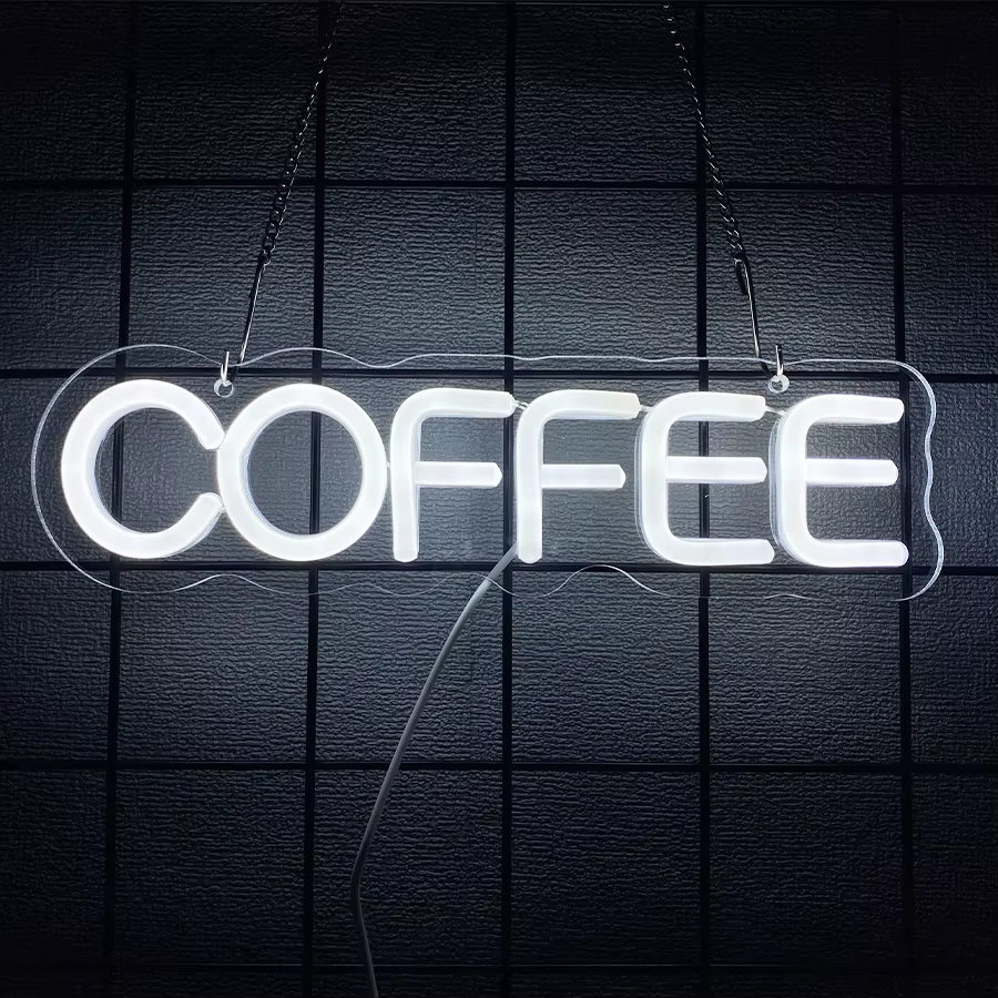 Enseigne néon LED 'Café' pour décoration murale de café, enseigne néon USB pour station de café, bou