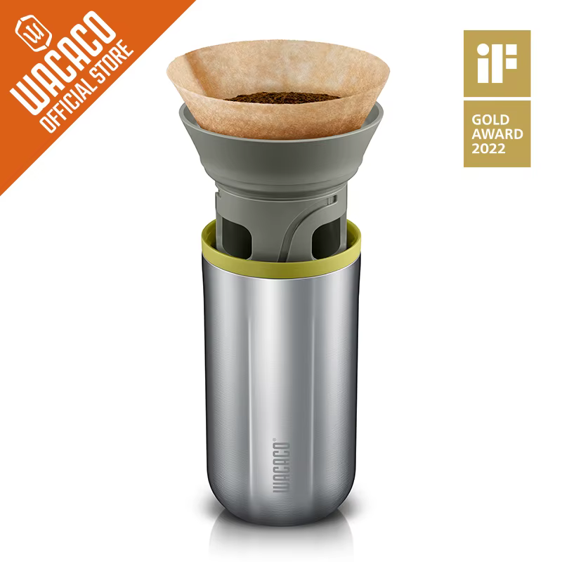 WACACO-Cafetière goutte à goutte portable en acier inoxydable, avec filtre en papier 10 cônes