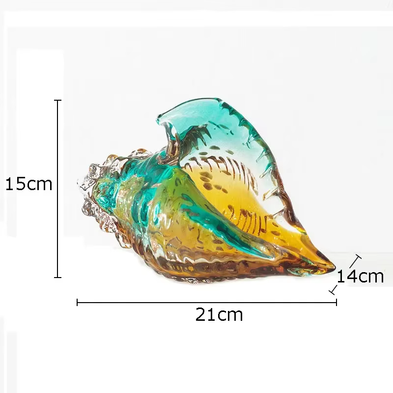 Statue de coquille colorée en verre Transparent, Sculpture au Design moderne, artisanat de décoratio