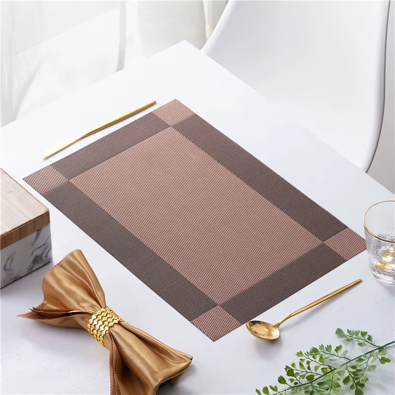 Ensemble de napperons lavables en PVC pour table à manger, sous-verre à vin en polymères non alds, a