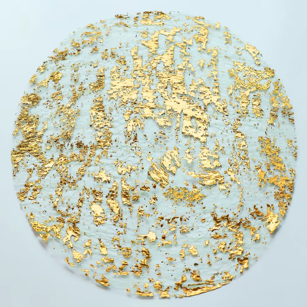 Napperons dorés jetables de 13 pouces, feuille ronde métallique à paillettes, napperons de Table pre