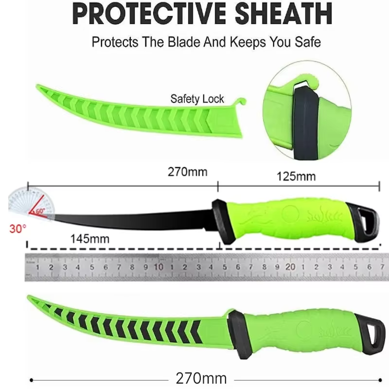 Couteau à désosser pour filet en acier inoxydable, pour poisson, couperet à viande polyvalent, coute