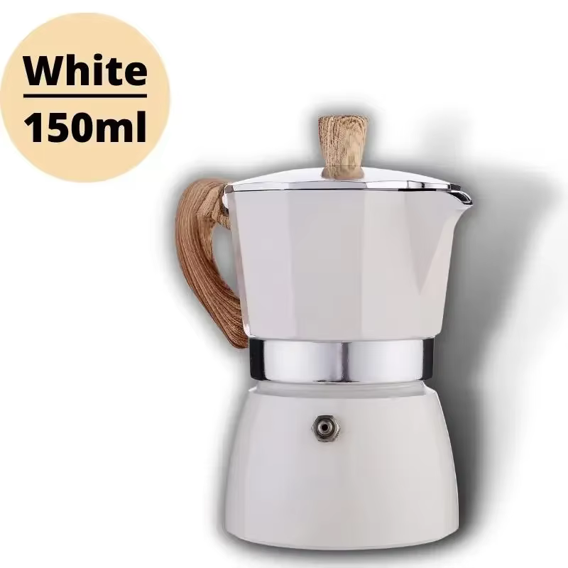 Cafetière Moka en aluminium de qualité supérieure, 150/300ML, fabriquée à la main pour une saveur ri