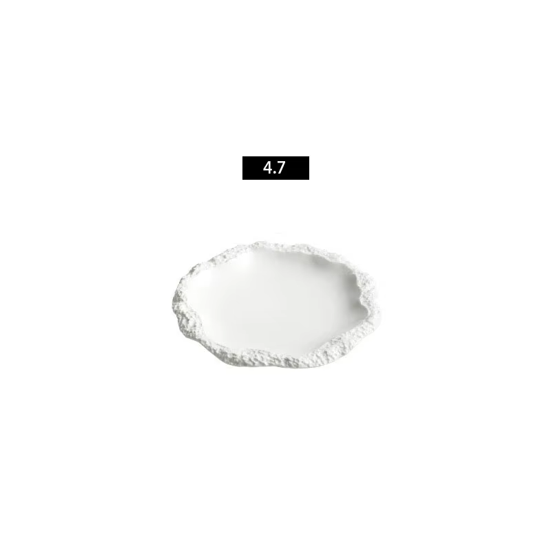 Platte à manger occidentale, disque à bord de jupe, à motifs de roche, en céramique peu profonde, po