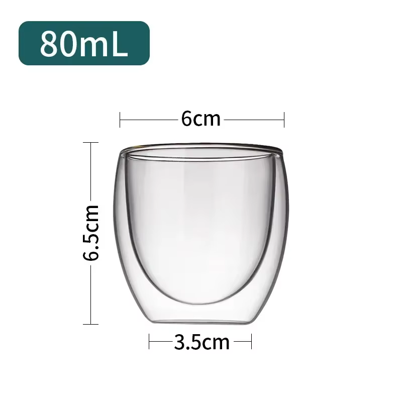 Tasse à café en verre murale à Double fond, whisky, thé, thermique, résistant à la chaleur, Cocktail