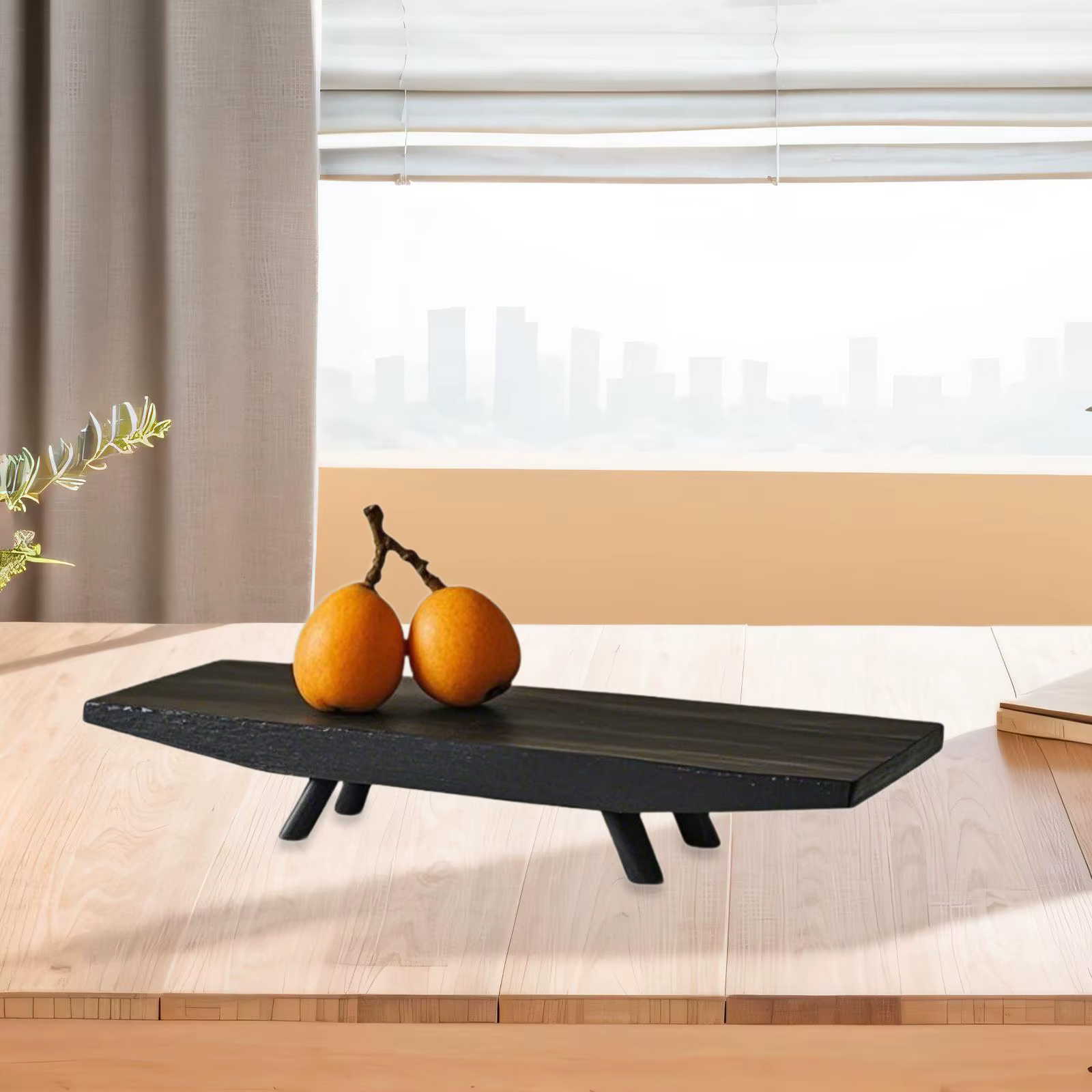 Plateau en bois, plateau de service, organisateur de cuisine polyvalent, bol de service pour collati