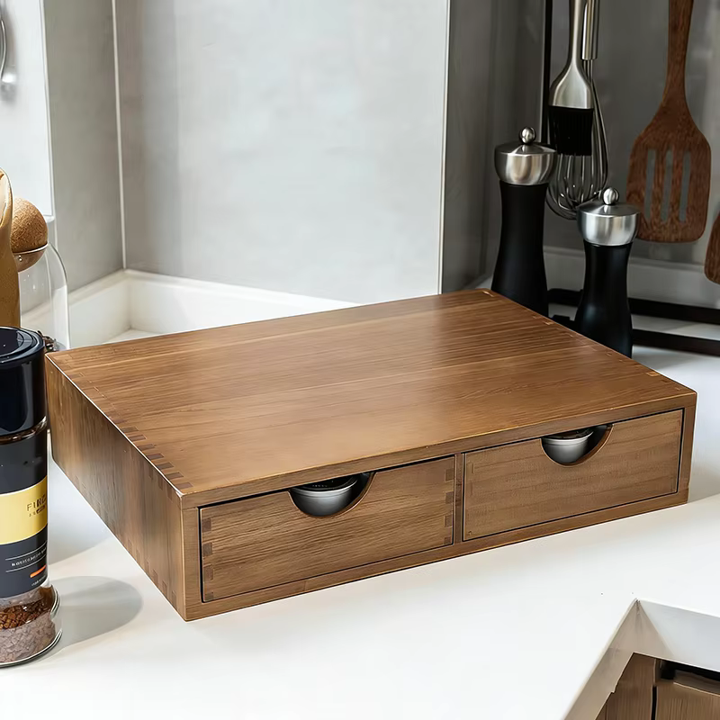 Tiroir de rangement en bois pour dosettes de café, organisateur de capsules de thé et de café pour l