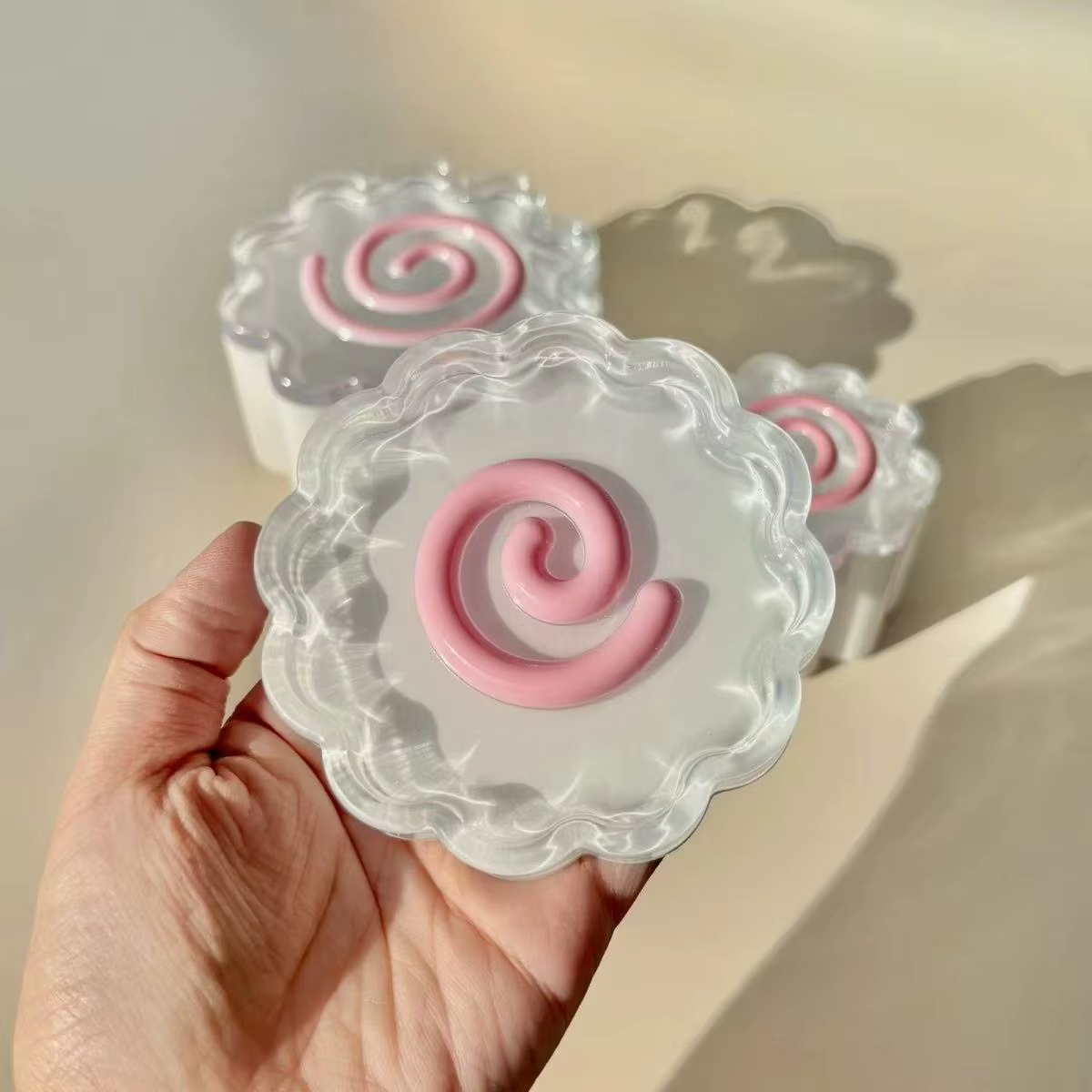 Showa – assiette de poisson blanc, boîte de rangement en époxy antique, plaque Girly translucide exq