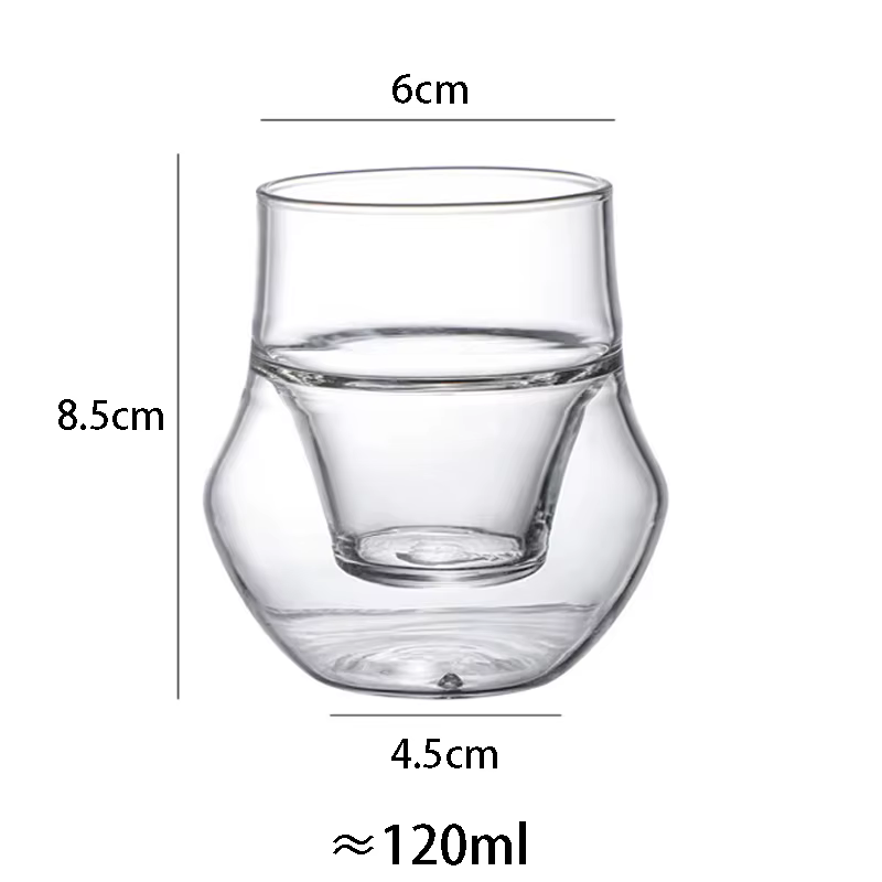 Tasse à expresso en verre à Double paroi, 120/130ML, verres à café transparents isolés, ensemble de 