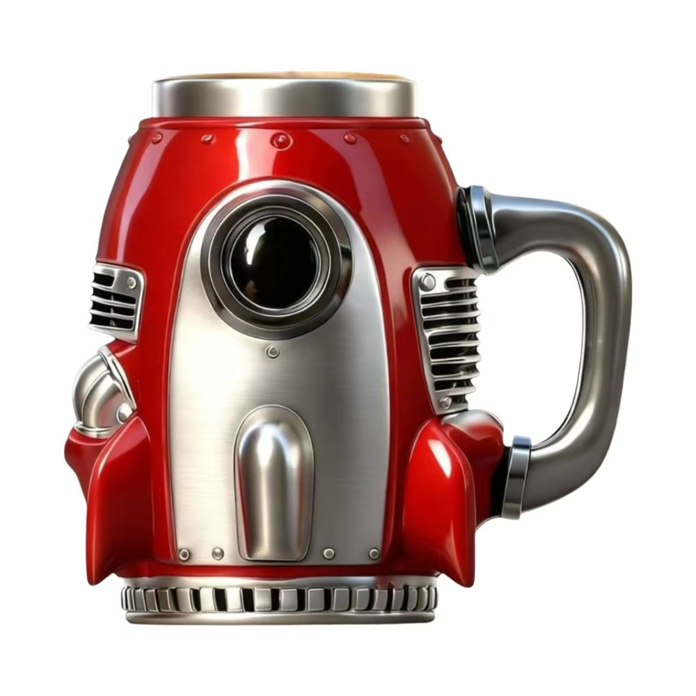 Mug à café design fusée spatiale 3D, tasse à café amusante et créative, tasse décorative en résine, 