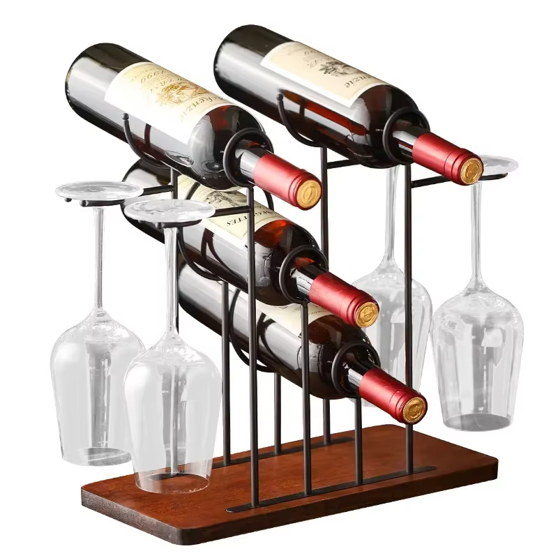Support de verre à vin en bois créatif suspendu, support de verre à pieds hauts, organisateur de vin
