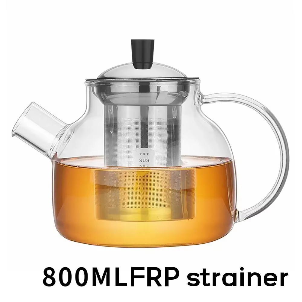 Théière en verre 800/1500ml avec infuseur en acier inoxydable, infuseur amovible, théière pour la ma