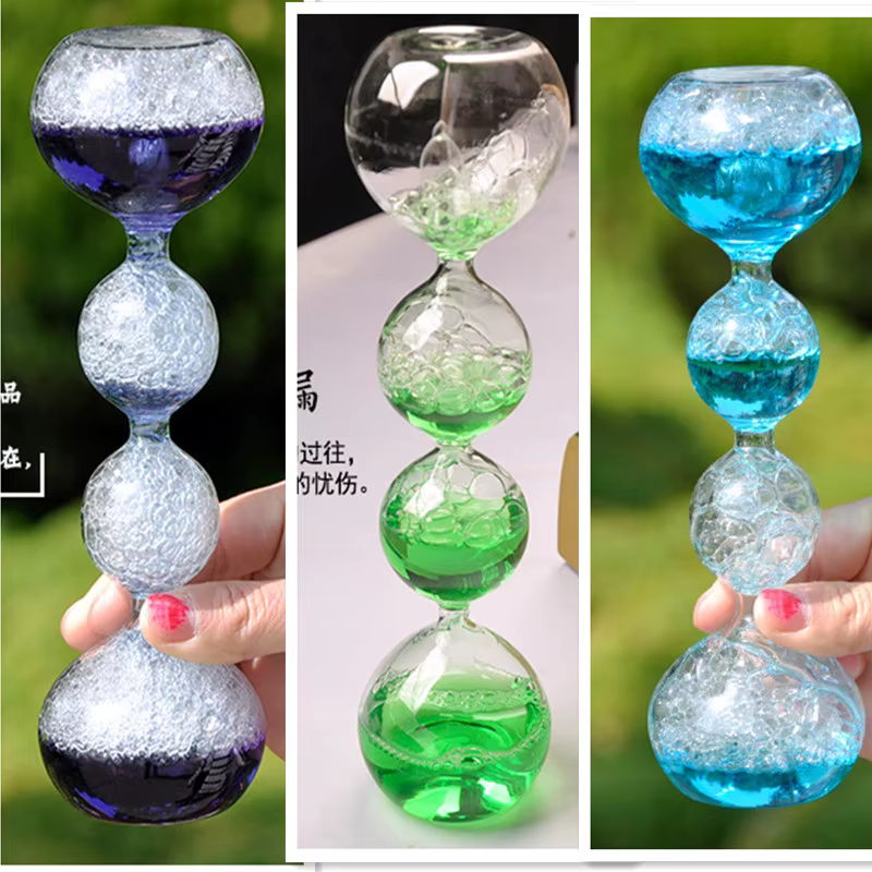 Sablier magique en verre à bulles, décoration de chambre, accessoires, cadeaux de Saint-Valentin, or
