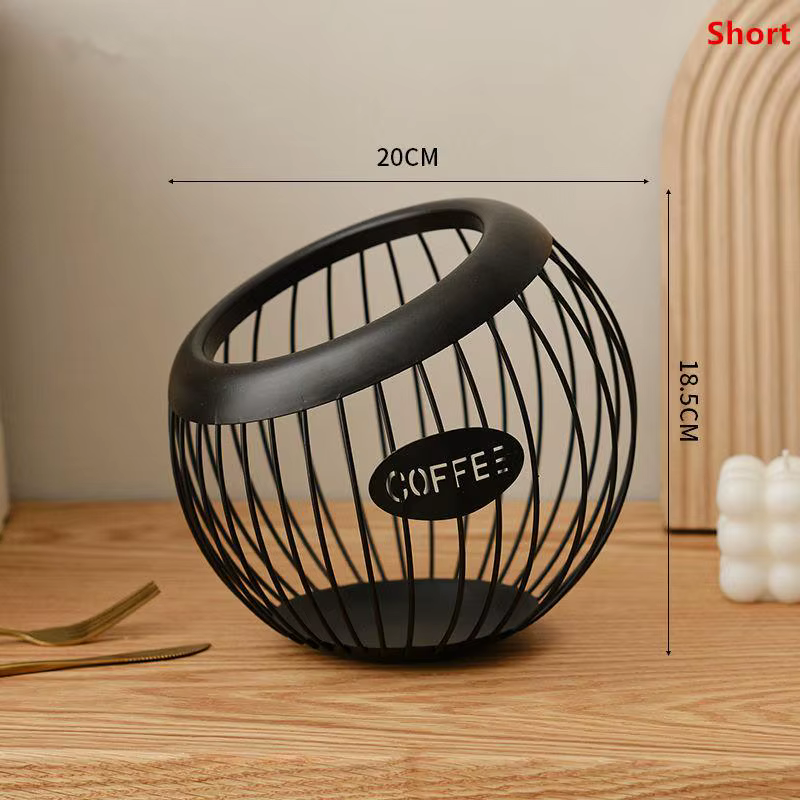 ✔ Porte-capsules à café en fil métallique, panier de rangement pour dosettes de café en forme de glo