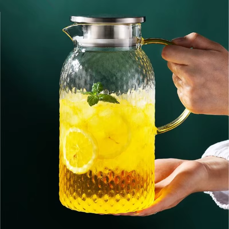 Pichet à jus en verre antidéflagrant, résistant à la chaleur, tasse d'eau, bouilloire froide, récipi