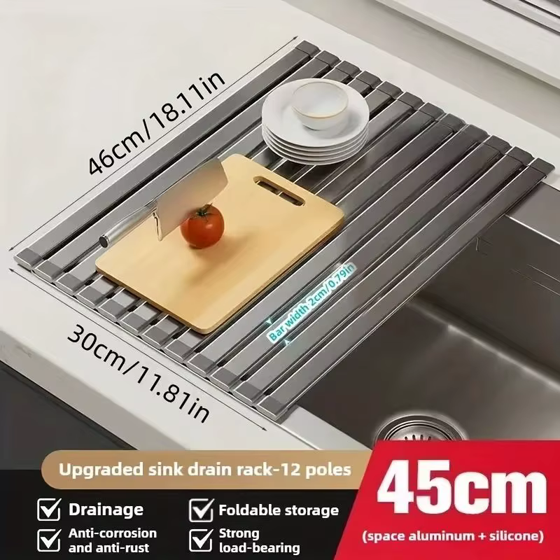 Égouttoir à vaisselle pliable robuste et enroulable - Égouttoir à vaisselle pliable robuste et enrou