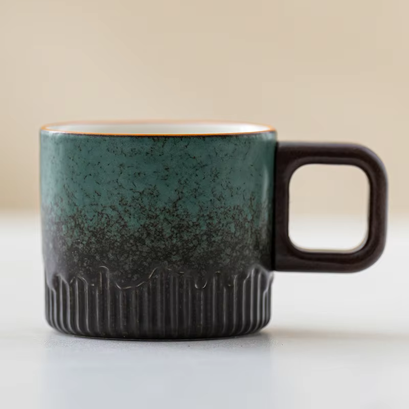 Tasse à café Vintage en céramique de 60ml, tasse d'eau, tasse à thé, manche en bois, tasse à café, t