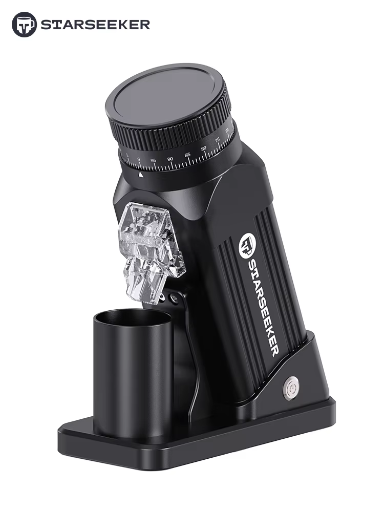 STARSEEKER E64 Moulin à café électrique 64MM, meules plates en titane pour expresso, réglage de la f