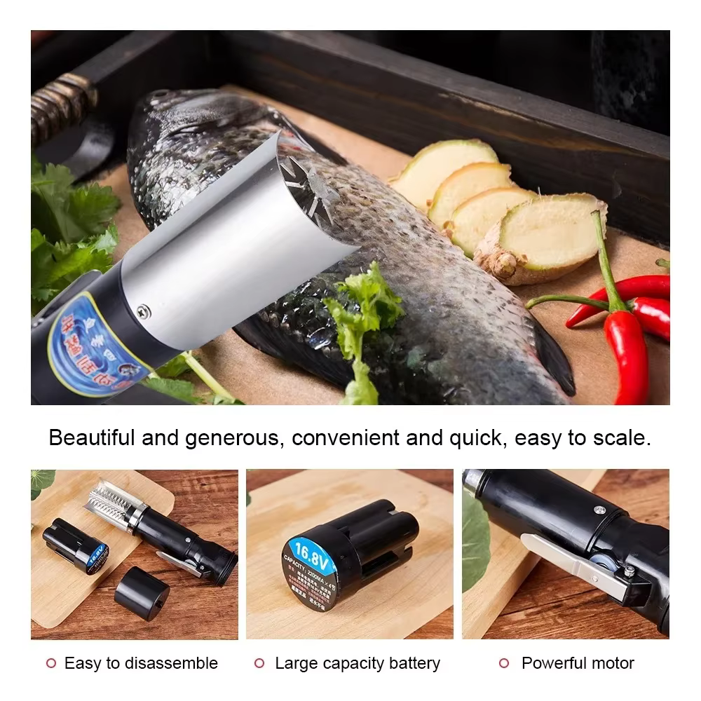 Couteau à fruits de mer 120W, grattoir électrique étanche pour écailles de poisson, nettoyage facile
