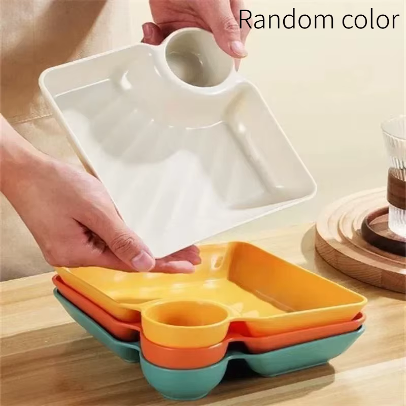 Lot de 4 assiettes à chips et sauces sur le thème de Pâques, plateau de service en plastique pour du