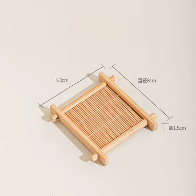 Petite vaisselle en bois de bambou tissé, plat à manger à la maison, assiettes à dessert, accessoire