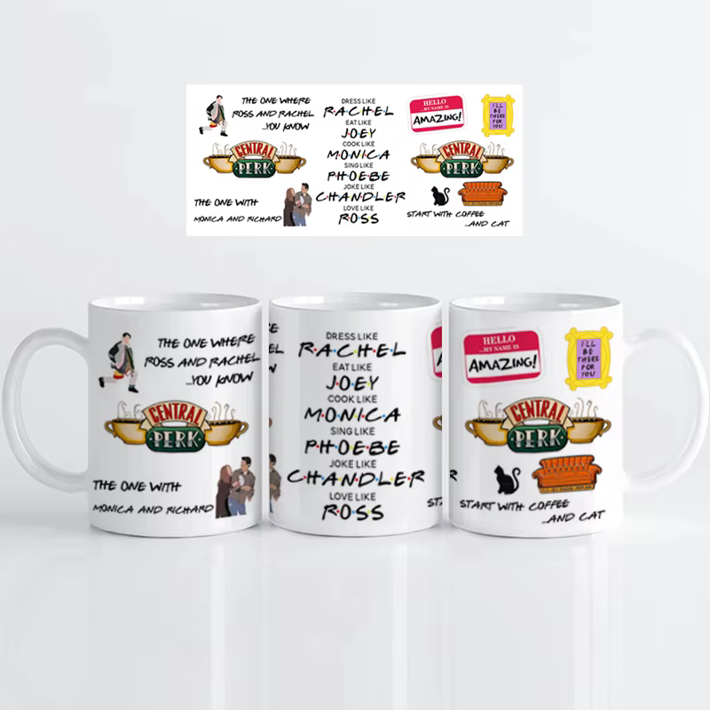 Tasse de série télévisée Friends 11OZ, tasse de lait de thé par Sublimation, tasses à café Perk cent