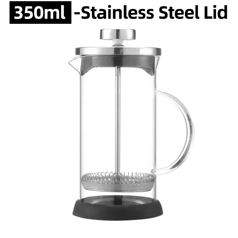 Cafetière à piston, presse à café en verre borosilicate résistant à la chaleur, presse à thé, théièr