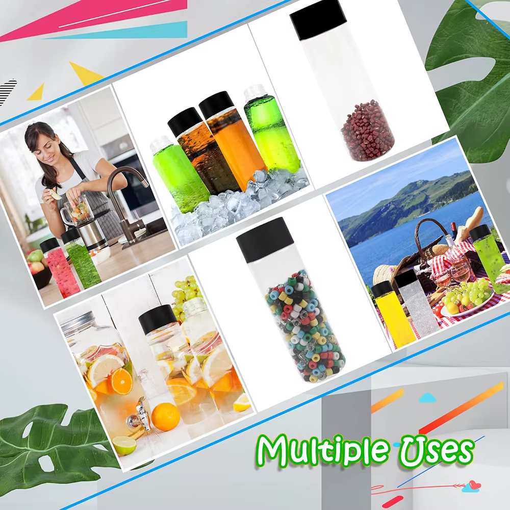 ✨ Bouteilles de jus/eau réutilisables en plastique vides en vrac, 6/12/24 pièces, comme bouteilles