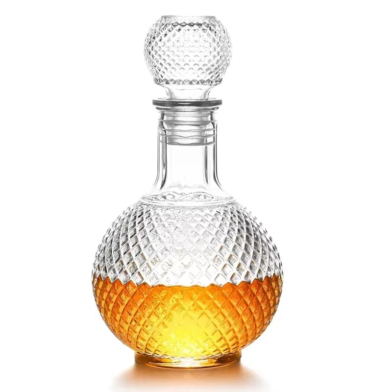 Carafe à liqueur en verre avec bouchon Globe hermétique, carafe à whisky pour alcool, vin, rince-bou