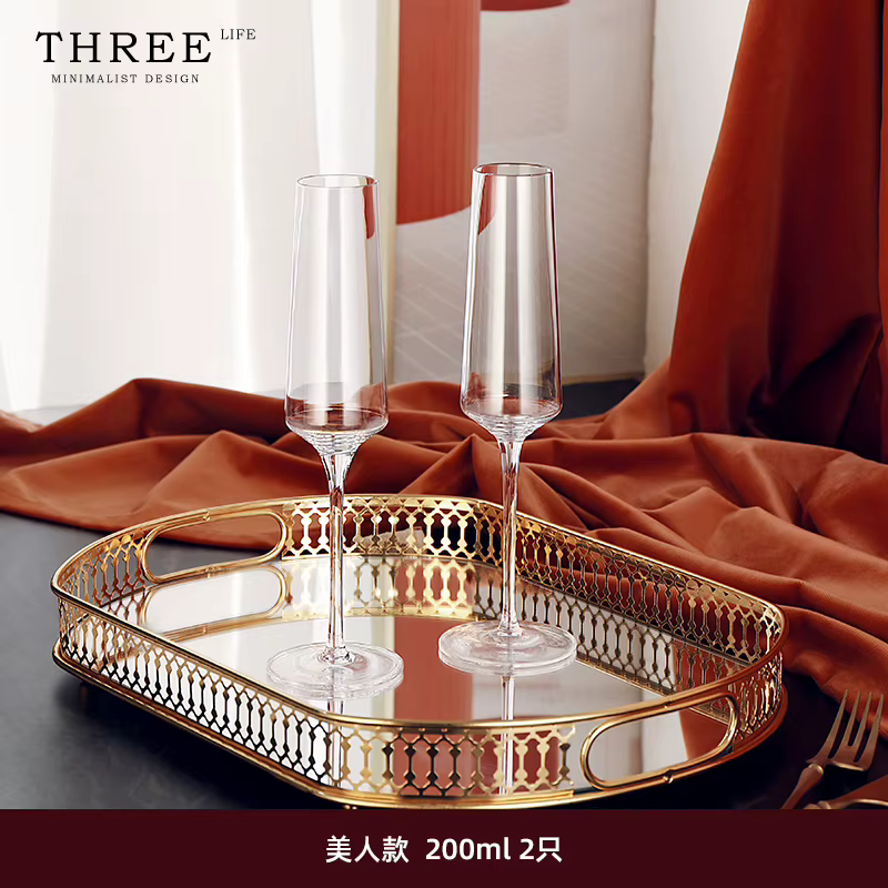 Verre à Champagne européen luxueux, flûte à vin en cristal, verrerie de beauté romantique sans plomb