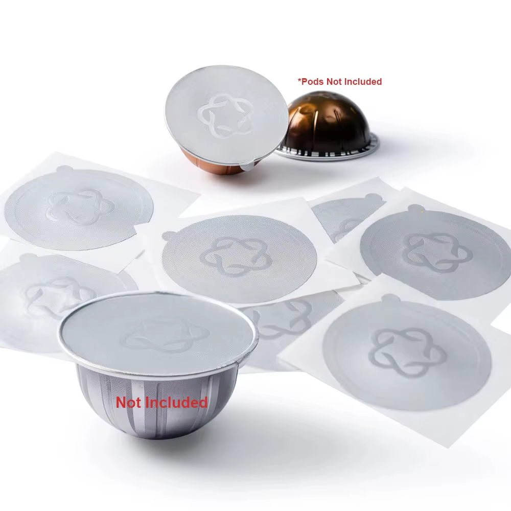 ICafilas Capsules rechargeables dosettes couvercles feuilles d'aluminium autocollants pour Nespresso