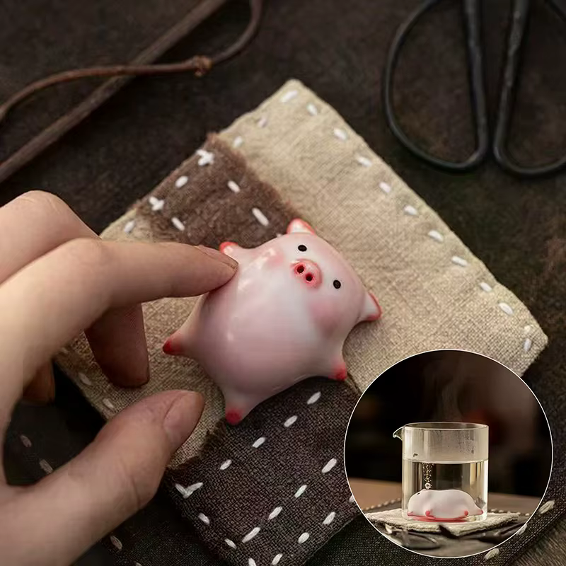 Tasse à thé en céramique, cochon pour animaux de compagnie, dessin animé, petit cochon, bulles de br