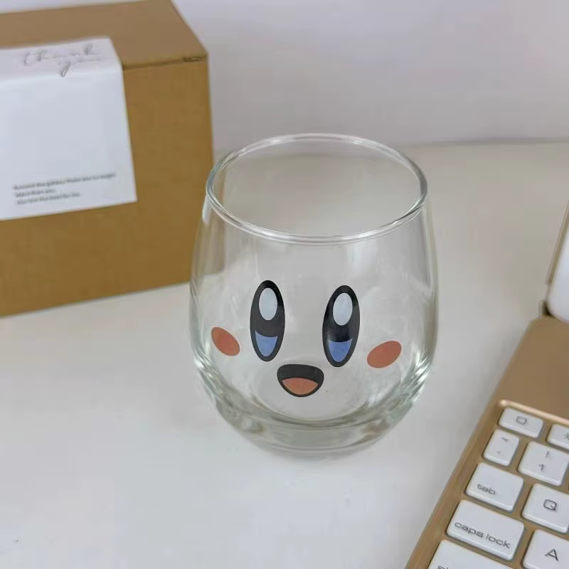 Tasse à eau en verre Kirby, motif dessin animé mignon, grande capacité, pour jus et lait, nouvelle c
