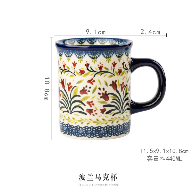 Tasse à café en céramique de Style Vintage, Design Floral créatif et mignon, tasse d'eau pour petit 