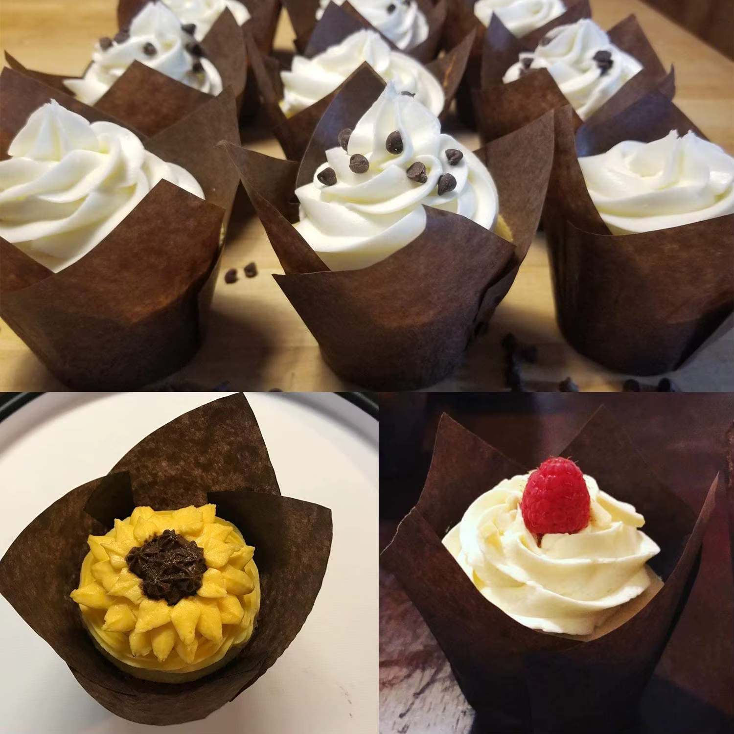 Obtenez créatif avec 200 doublures de cupcakes tulipes – Gobelets de cuisson marron, parfaits pour t